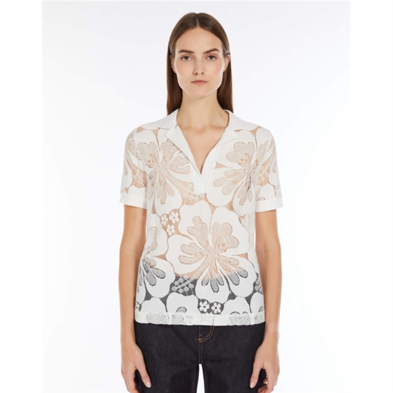 Max Mara Studio Romeo Polo Lace Skjorte, Hvid